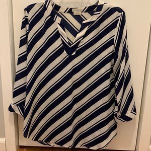 Blue/white stripped blouse, size small.